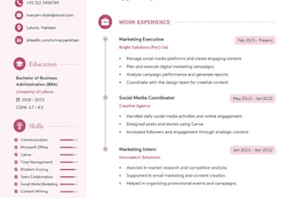 design a professional ats resume and CV
