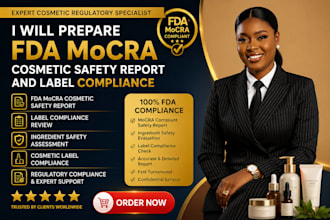 prepare fda mocra cosmetic safety report and label compliance