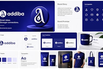 design modern minimalist business logo and brand identity with full branding kit