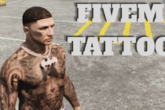develop fivem custom ped , fivem clothing, custom tattoo, chain