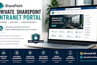 build private sharepoint intranet portal website portal for your company