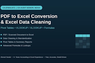 convert PDF to excel and build formulas, pivots, and lookups