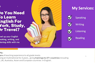 teach english lessons tailored to your goals