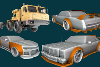 create a realistic 3d car model for rendering, rc builds, and 3d printing