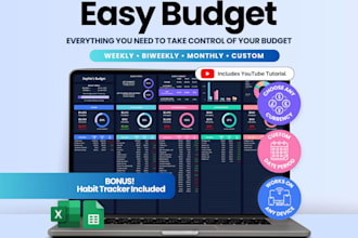 automated budget excel spreadsheet, custom finance spreadsheet, budget tracker