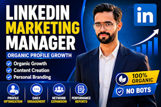 be your linkedin marketing manager for organic profile growth