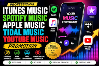 itunes music promotion spotify music promotion apple music tidal music youtube