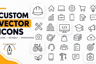 design custom line icon set in adobe illustrator