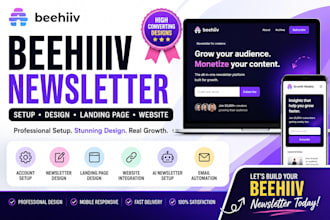 set up beehiiv newsletter design beehiiv landing  website