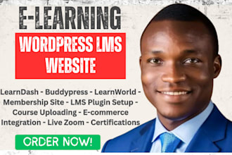 build wordpress lms website learndash buddypress tutor lms for elearning website