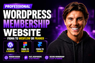 develop rebuild wordpress membership website convert figma to webflow or framer