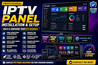 build iptv panel strong8k, dream4k, mega ott, dino ott, crystall ott, admin pane