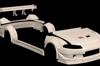 3d scan, 3d car body kit, widebody kit, fender, skirts, bumper stl, spoiler cad