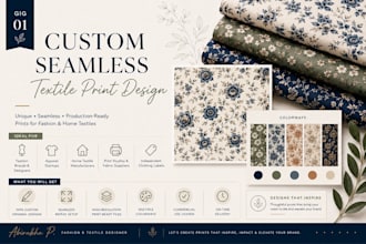 design seamless textile prints for fashion and home textiles