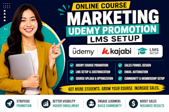 online course marketing udemy promotion lms setup