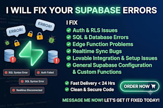 setup and fix any error in your supabase website