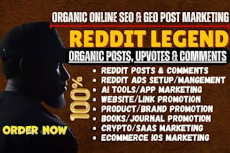do reddit seo, geo post to market anything on reddit, instagram