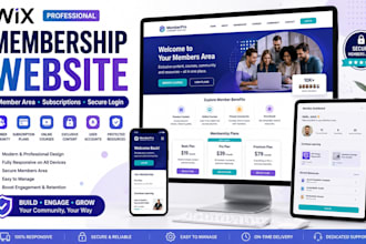 design wix membership website with member area and subscriptions