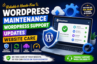 provide wordpress maintenance, wordpress support, updates and website care