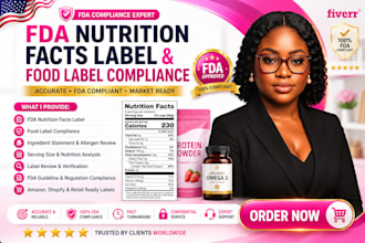 design fda nutrition facts label and food label compliance