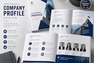 design a professional company profile, business portfolio, or corporate brochure