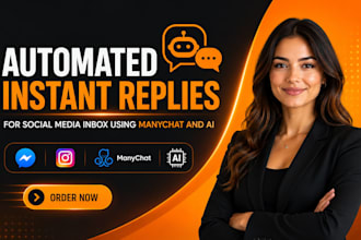 set up automated instant replies for social media inbox using manychat and ai