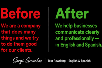 rewrite and improve your text to sound professional