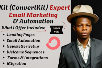 setup kit convertkit email marketing, automation, landing page and newsletter