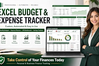design editable custom excel budget and expense planner trackers