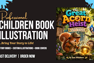 create childrens book cover illustration
