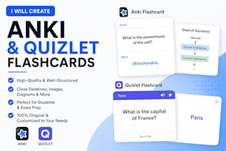 make anki and quizlet flashcards for you