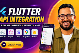 integrate rest API graphql payment gateway and google maps in flutter app
