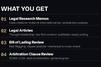 write legal research memos, contracts, briefs for lawyers and law firms