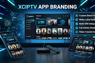 do cross mascot iptv logo for you with website setup banner