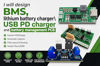 design bms lithium battery charger usb pd charger and battery management pcb