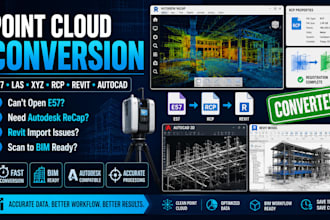 convert point cloud e57 xyz las to rcp recap autocad and revit