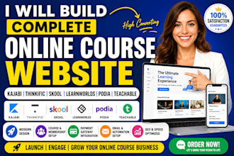 build your online course website in kajabi thinkific skool learnworlds and podia