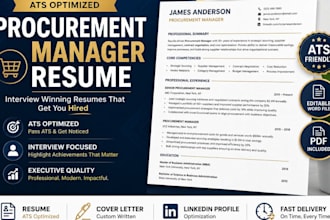 write an ats procurement manager resume that gets noticed