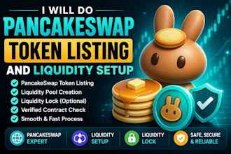 do pancakeswap token listing and liquidity setup
