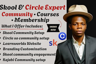 setup skool, circle community, online courses curriculum and membership