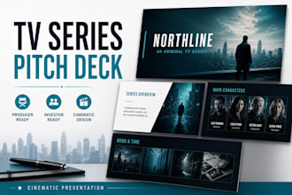 create a cinematic TV series pitch deck for producers and investors