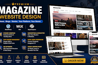 magazine website, digital media design, content website, editorial website