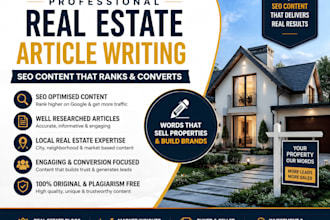 write SEO real estate articles property blog posts and website