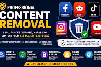 remove defaming, harassing, copyright infringing content from facebook, tiktok