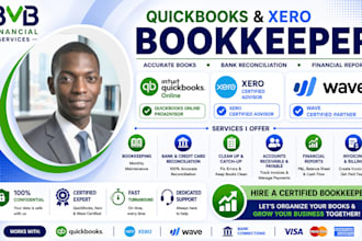 do wave, quickbooks and xero bookkeeping, setup and reconciliation
