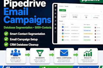 manage pipedrive email campaigns and database segmentation for 5000 contacts