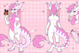 draw sfw furry reference sheet fursona reference sheet anthro character oc