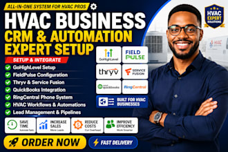 setup gohighlevel fieldpulse thryv service fusion quickbooks ringcentral hvac