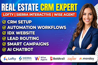 setup lofty crm,sierra interactive,wise agent, monday crm real estate automation