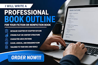 write a professional book outline for your fiction or nonfiction book